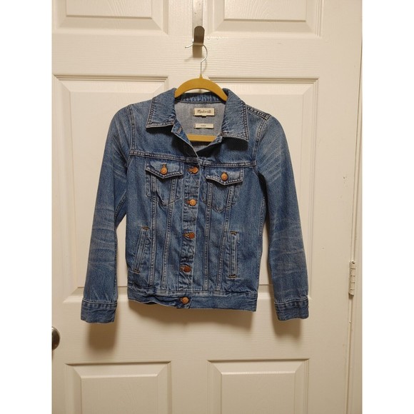 Madewell Classic Denim Jean Jacket Women's XSmall Blue Button Up